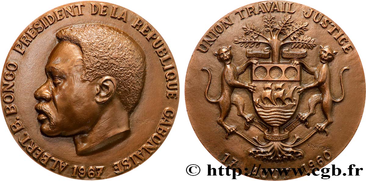 GABON - RÉPUBLIQUE - ALBERT BERNARD BONGO Médaille, Albert Bernard Bongo AU