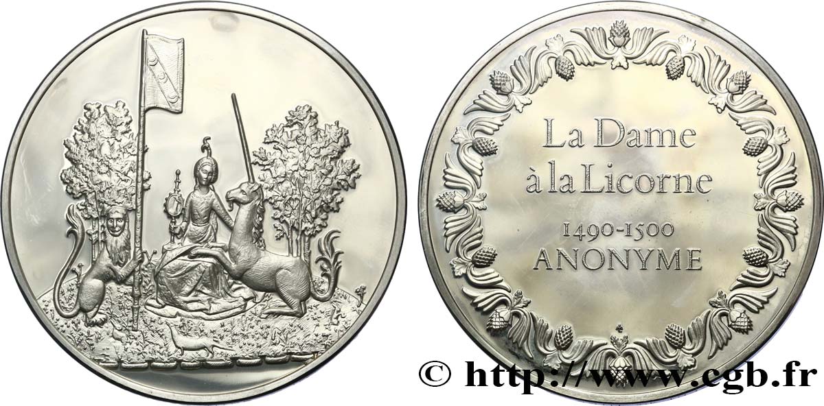 LES 100 PLUS GRANDS CHEFS-D OEUVRE Médaille, La Dame à la licorne SUP