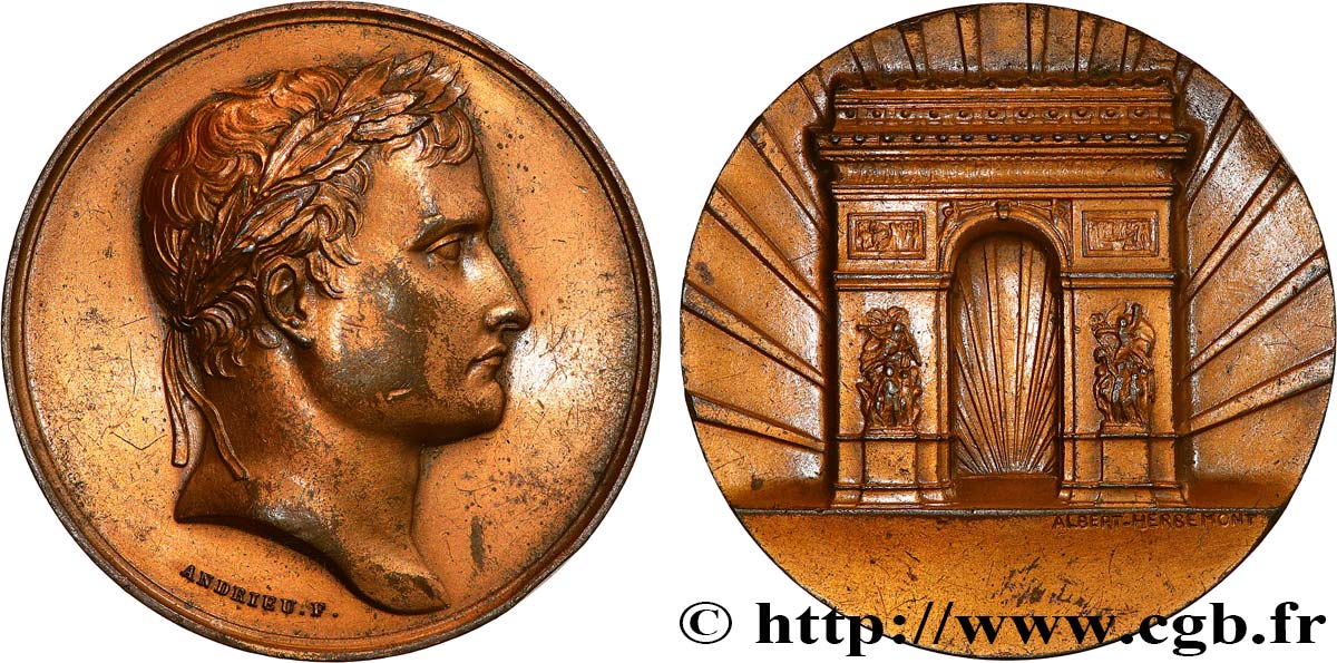 PREMIER EMPIRE / FIRST FRENCH EMPIRE Médaille, Arc de triomphe, refrappe XF