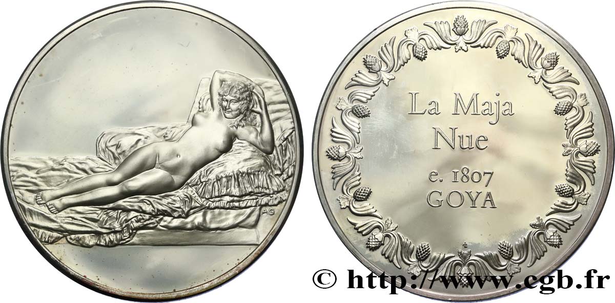 THE 100 GREATEST MASTERPIECES Médaille, La Maja nue de Goya VZ