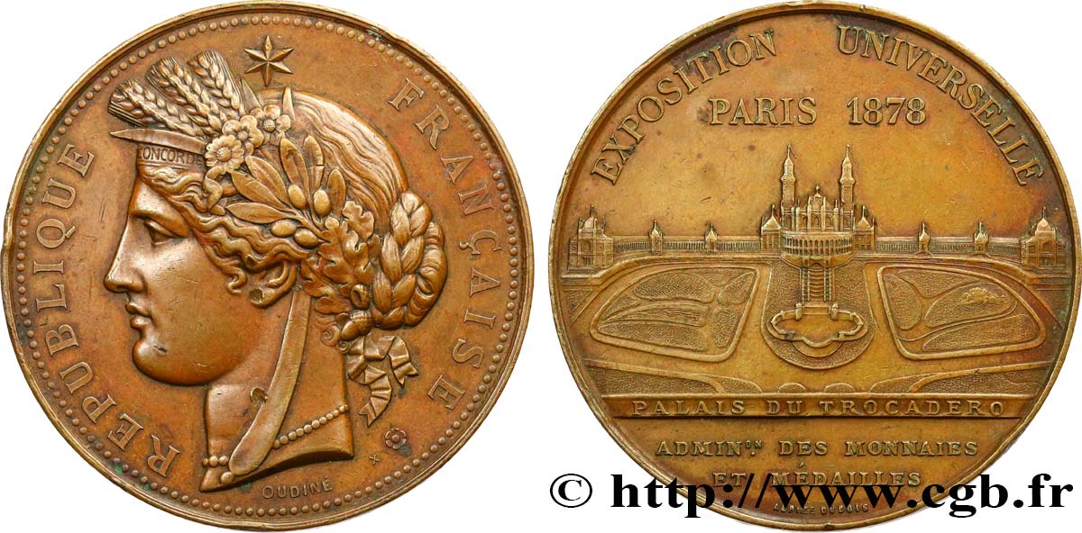 III REPUBLIC Médaille, Palais du Trocadéro, Exposition Universelle XF