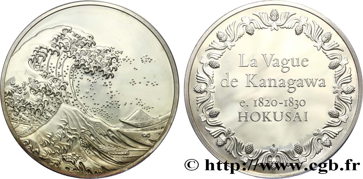 THE 100 GREATEST MASTERPIECES Médaille, La Vague de Kanagawa EBC