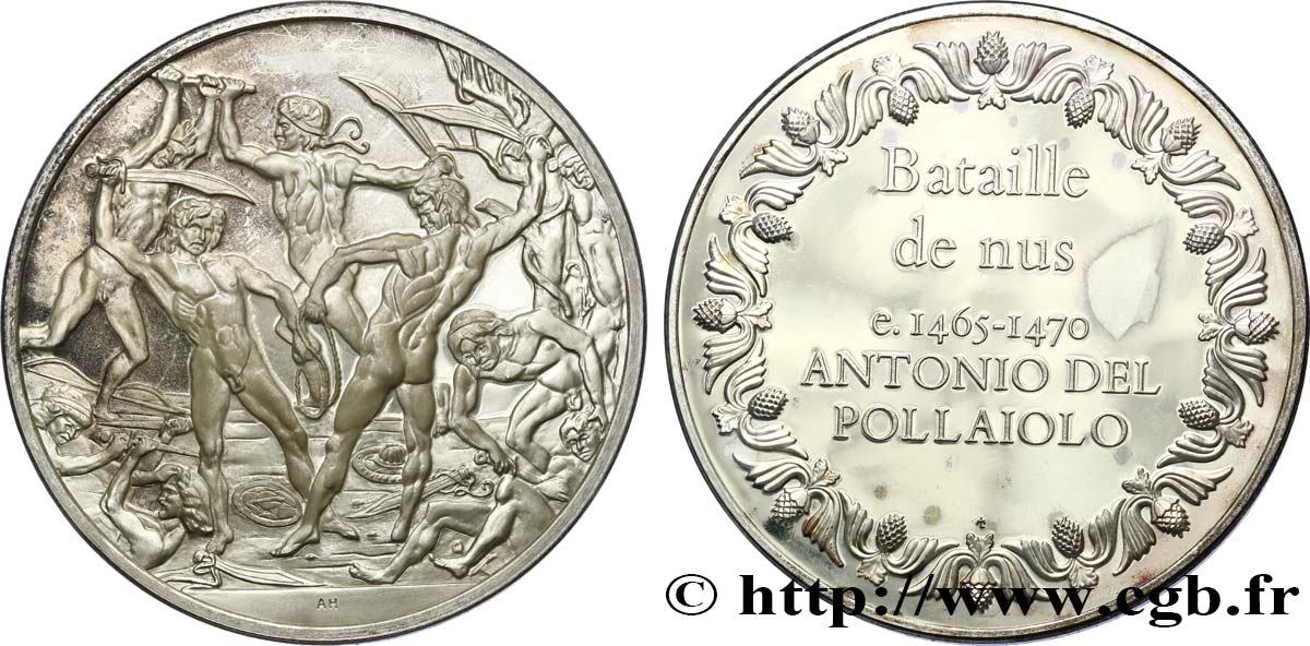 LES 100 PLUS GRANDS CHEFS-D OEUVRE Médaille, Bataille de nus par Pollaiuolo SUP