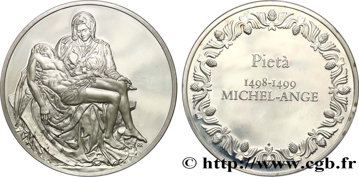 LES 100 PLUS GRANDS CHEFS-D OEUVRE Médaille, La Pieta de Michel-Ange SUP