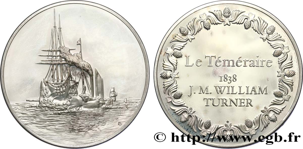 LES 100 PLUS GRANDS CHEFS-D OEUVRE Médaille, Le Téméraire par Turner SUP