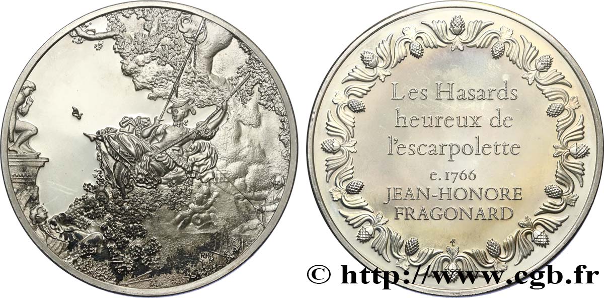LES 100 PLUS GRANDS CHEFS-D OEUVRE Médaille, Les Hasards heureux de l’escarpolette de Fragonard SUP