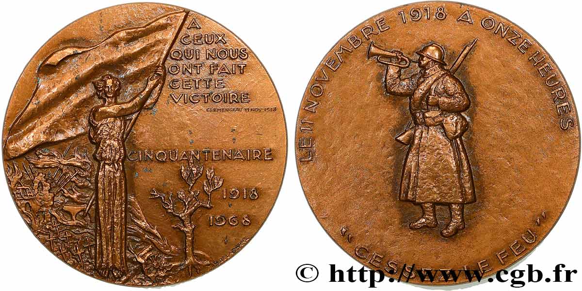 FUNFTE FRANZOSISCHE REPUBLIK Médaille, Cinquantenaire de la victoire VZ