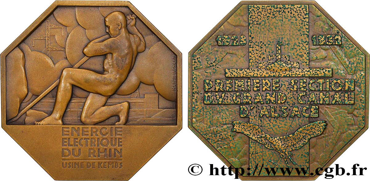 SCIENCES & SCIENTIFIQUES Médaille, Usine de Kembs, Première section du grand canal d’Alsace q.SPL