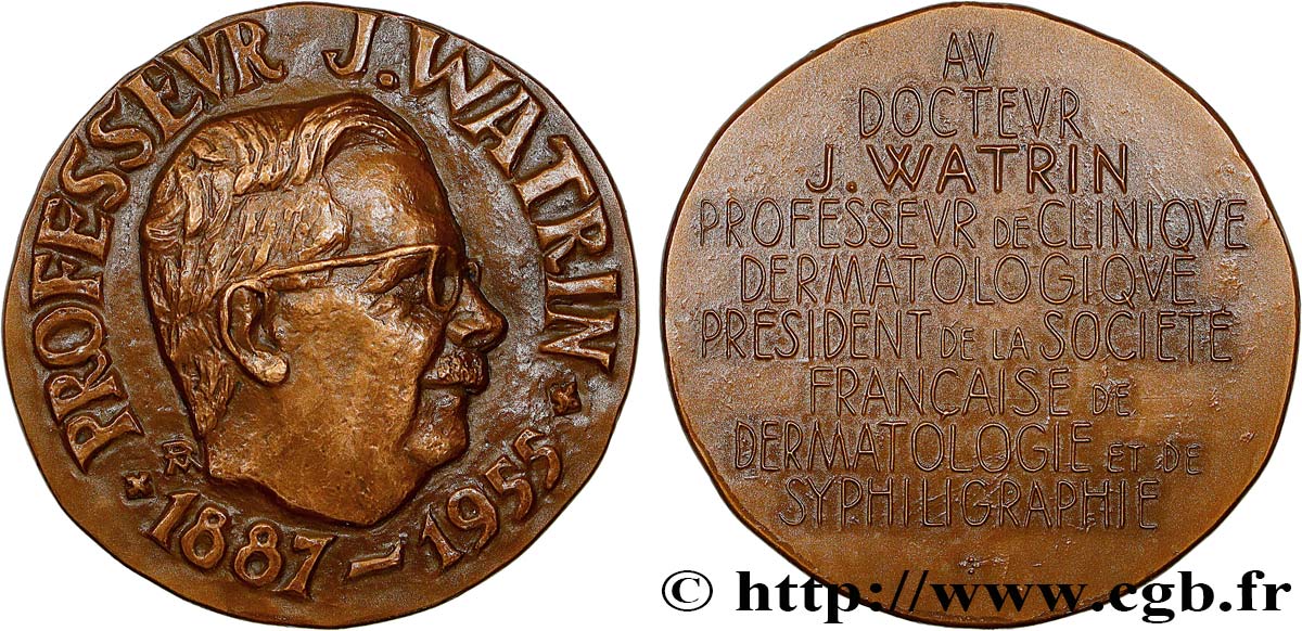 SCIENCES & SCIENTIFIQUES Médaille, Professeur Jules Watrin SPL