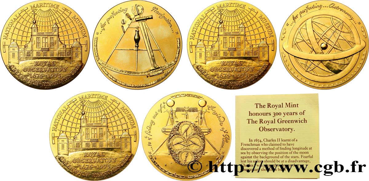 SCIENCES & SCIENTIFIQUES Médaille, 300e anniversaire du Royal Greenwich Observatory, lot de 3 médailles SUP