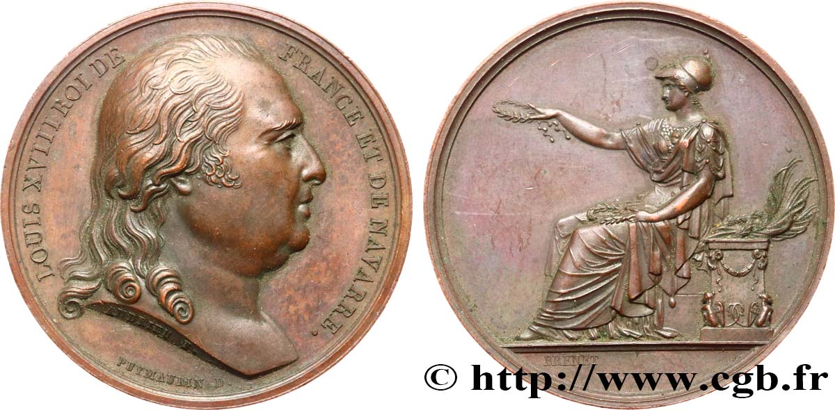 LOUIS XVIII Médaille, Louis XVIII AU