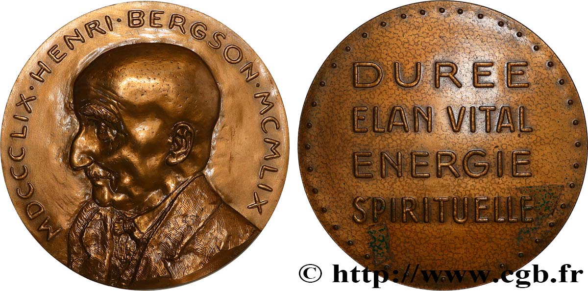 LITTÉRATURE : ÉCRIVAINS/ÉCRIVAINES - POÈTES Médaille, Henri Bergson, centenaire de naissance SUP/TTB+