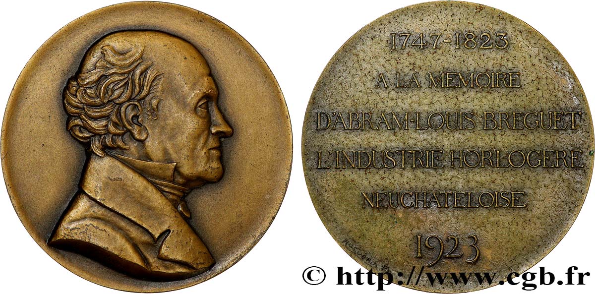 SCIENCE & SCIENTIFIC Médaille, Abraham Breguet, Centenaire de son décès AU