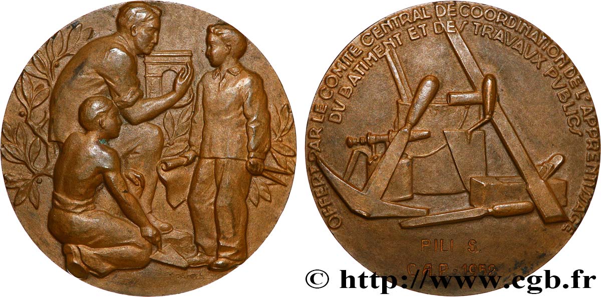 COMPANIES, INDUSTRIES AND MISCELLANEOUS TRADES Médaille, Travail et Étude AU/AU
