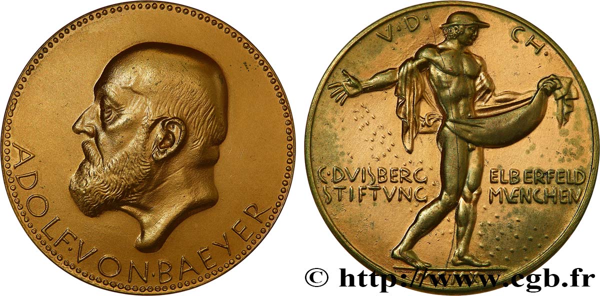 SCIENCES & SCIENTIFIQUES Médaille, 75e anniversaire d’Adolf von Baeyer AU/AU