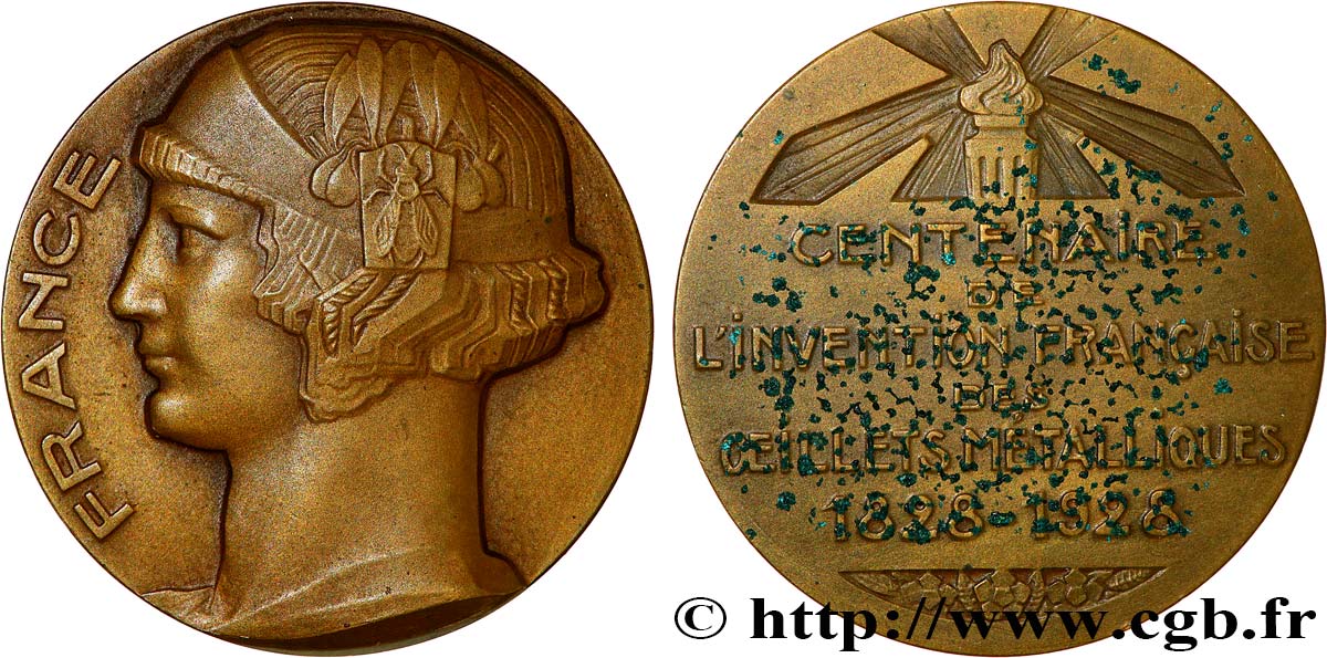 SCIENCES & SCIENTIFIQUES Médaille, Centenaire de l’invention française des oeillets métalliques EBC/MBC
