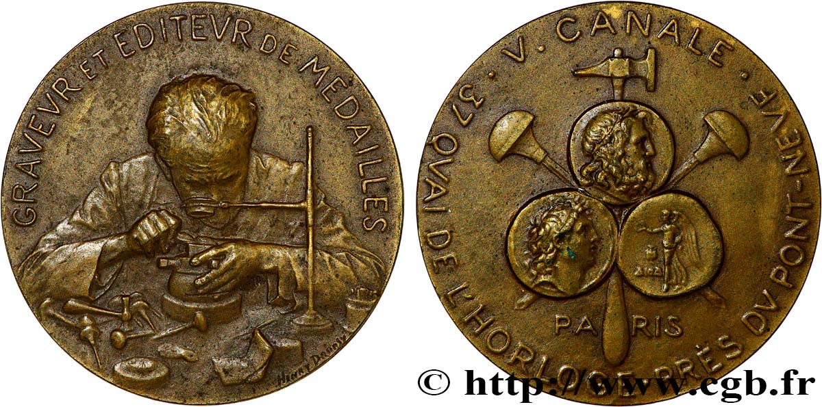 III REPUBLIC Médaille, Victor Canale, médailleur AU