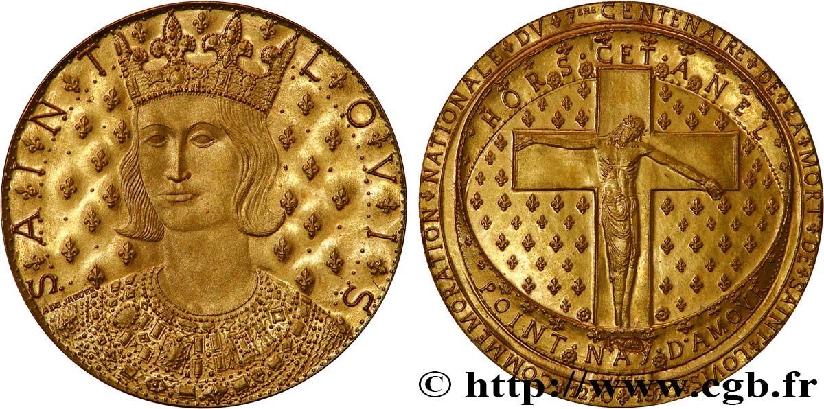 LOUIS IX DIT  SAINT LOUIS  Médaille, 700 ans de la mort de Saint-Louis SUP+