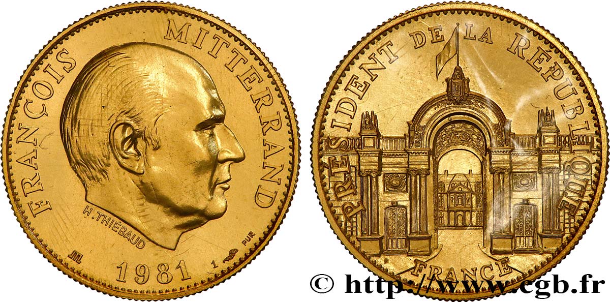 CINQUIÈME RÉPUBLIQUE Médaille, François Mitterrand, président de la République FDC