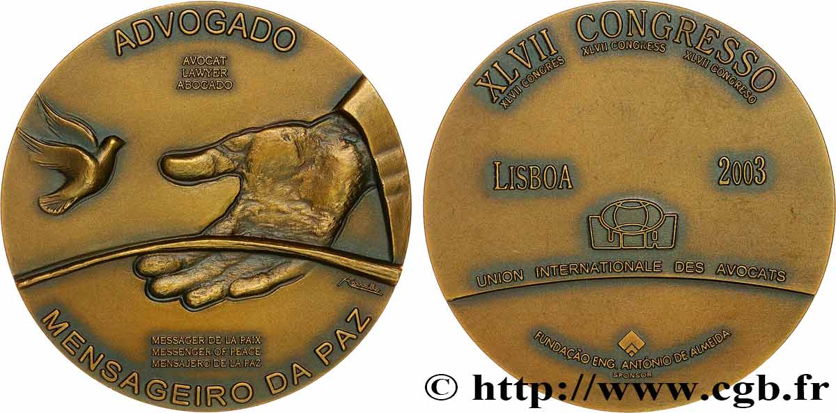 PORTUGAL Médaille, Congrès, Union internationale des avocats EBC