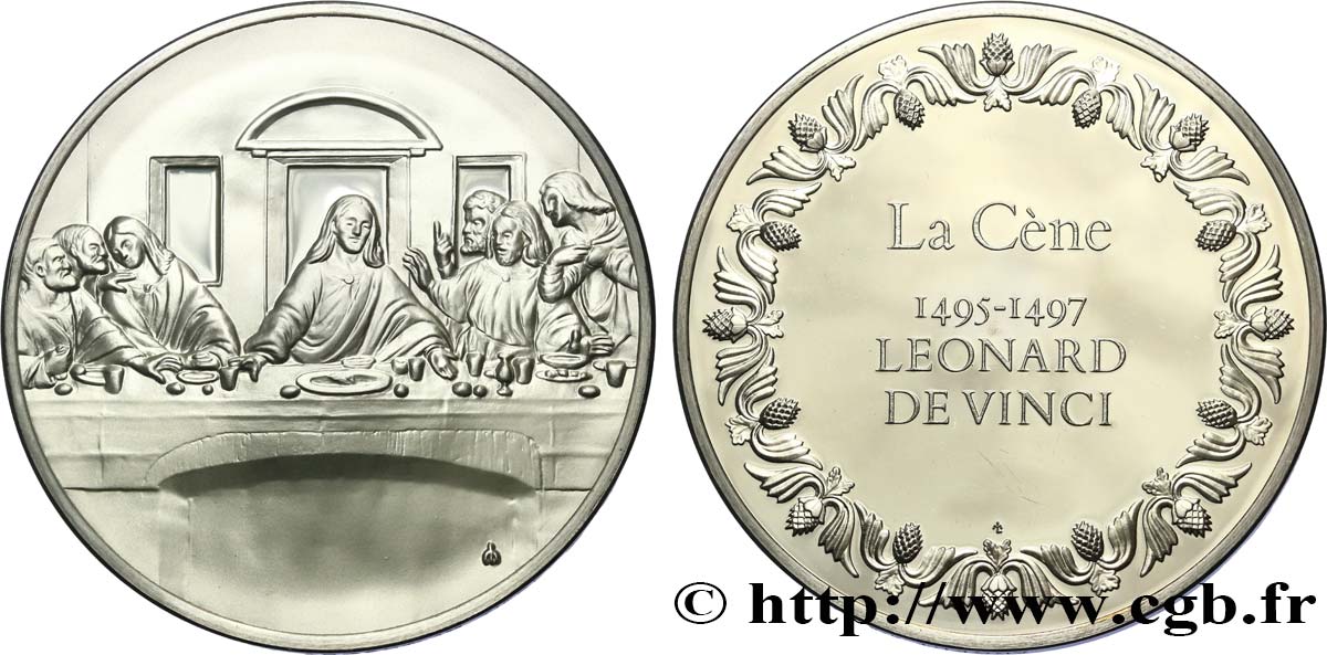 LES 100 PLUS GRANDS CHEFS-D OEUVRE Médaille, La Cène par De Vinci SUP
