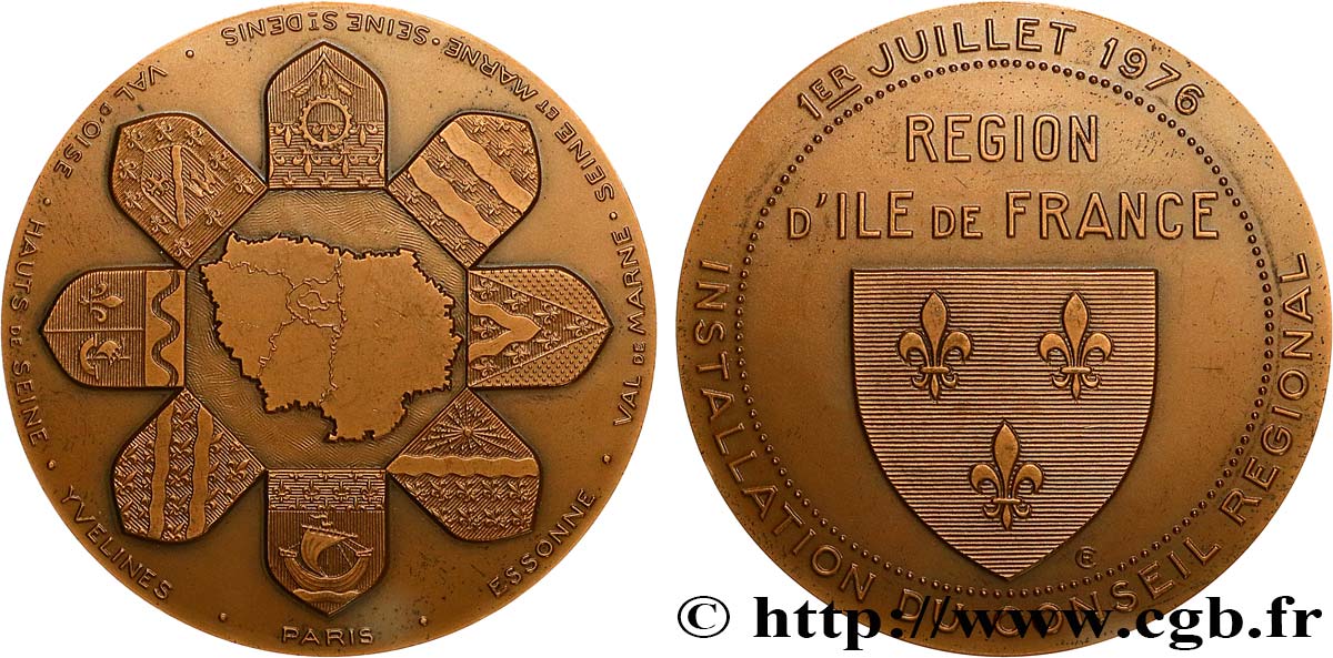 V REPUBLIC Médaille, Installation du Conseil régional AU