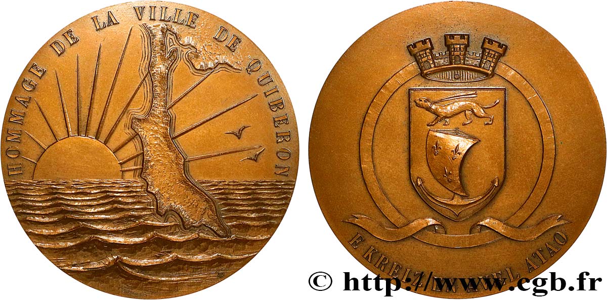 BRETAGNE (ÉTATS DE...)  Médaille, Hommage de la ville de Guiberon SUP