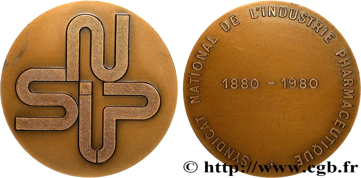FUNFTE FRANZOSISCHE REPUBLIK Médaille, Syndicat national de l’industrie pharmaceutique VZ
