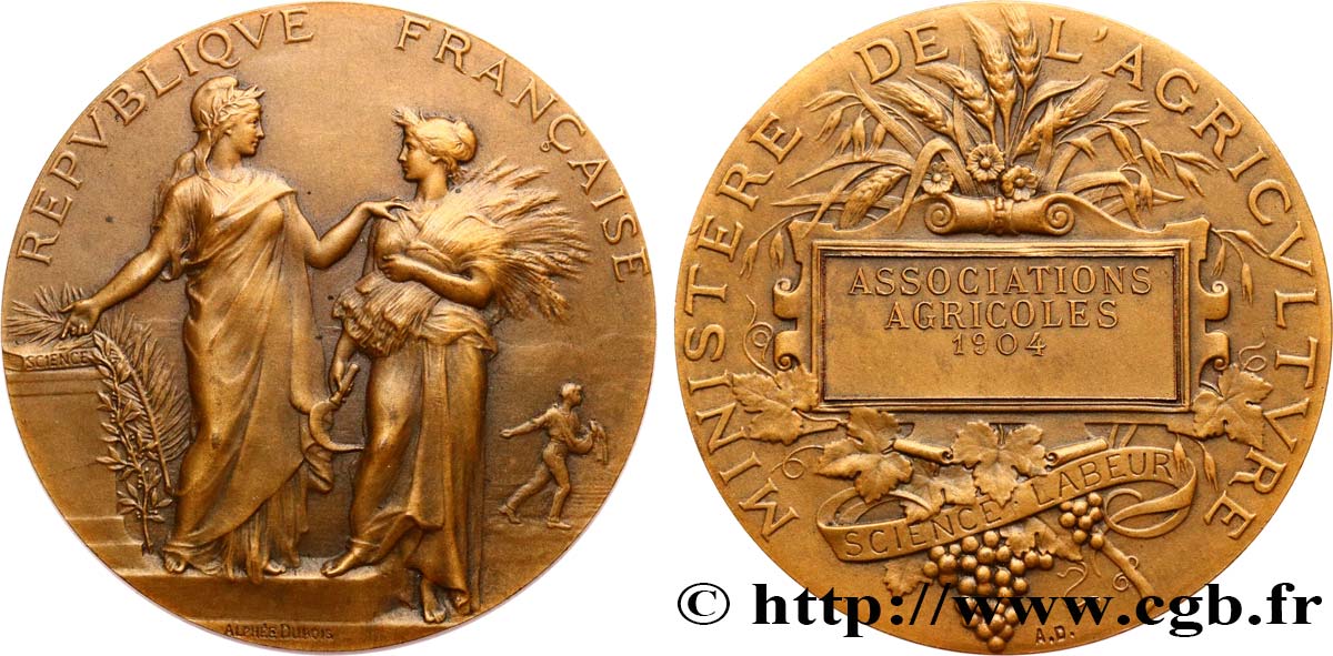 TROISIÈME RÉPUBLIQUE Médaille de récompense, Associations agricoles SUP