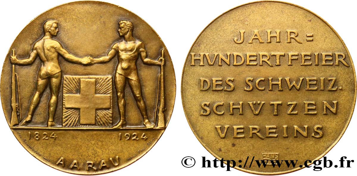 SWITZERLAND - HELVETIC CONFEDERATION Médaille, Centenaire de l’association de tir SPL
