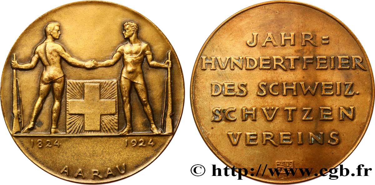 SWITZERLAND - CONFEDERATION OF HELVETIA Médaille, Centenaire de l’association de tir AU