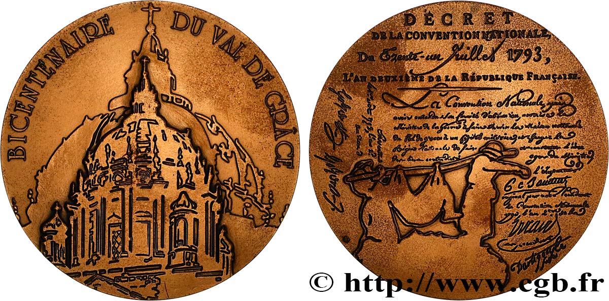 QUINTA REPUBBLICA FRANCESE Médaille, Bicentenaire du val de Grâce SPL