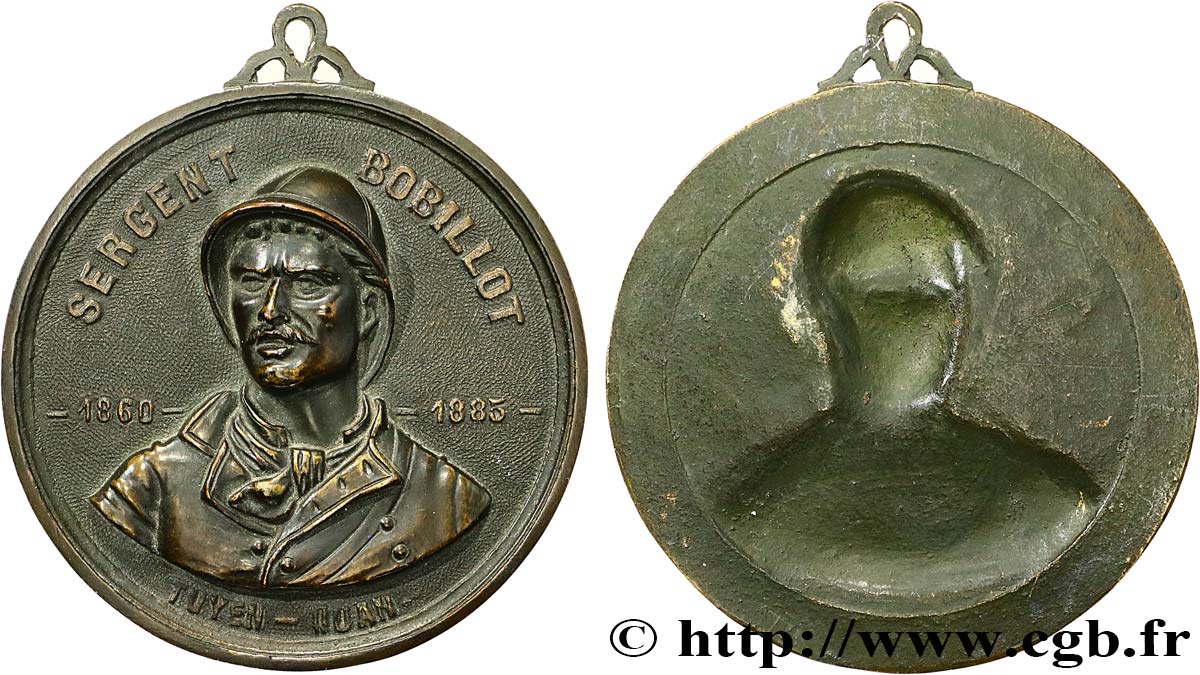 TROISIÈME RÉPUBLIQUE - INDOCHINE FRANÇAISE Médaille uniface, Sergent Jules Bobillot TTB+