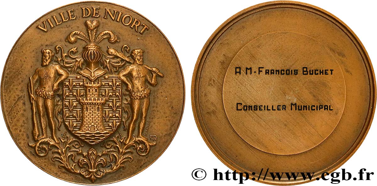 QUINTA REPUBLICA FRANCESA Médaille, Ville de Niort EBC