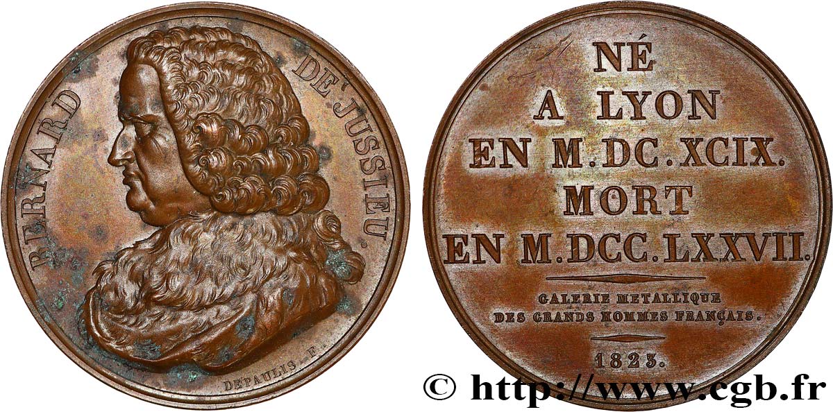 GALERIE MÉTALLIQUE DES GRANDS HOMMES FRANÇAIS Médaille, Bernard de Jussieu TTB+