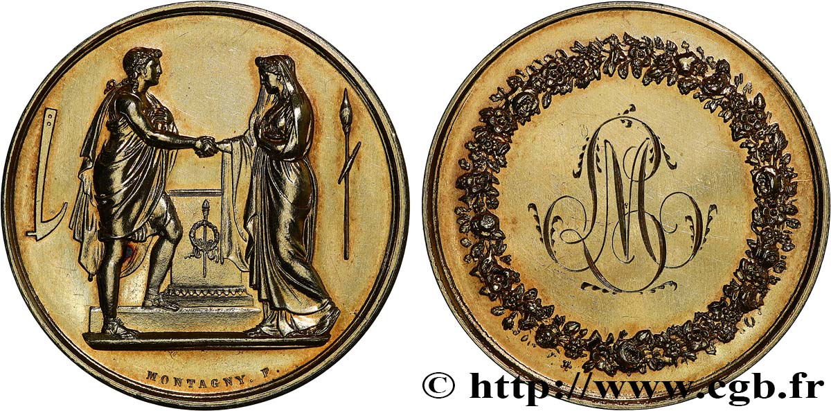 AMOUR ET MARIAGE Médaille de mariage, Couple antique BB
