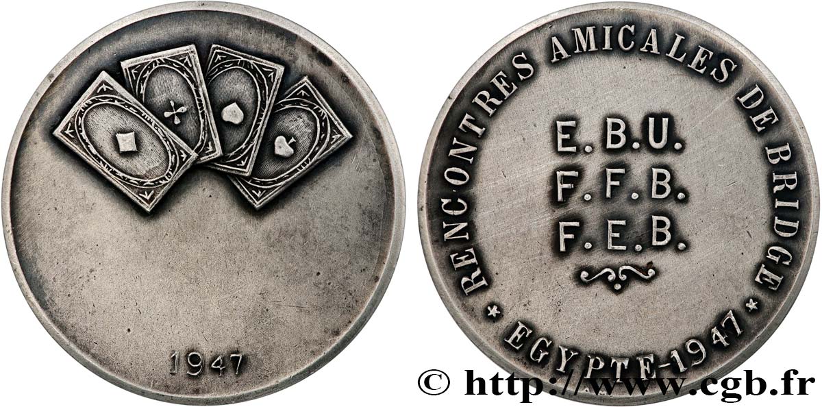 TROISIÈME RÉPUBLIQUE Médaille, Rencontres amicales de Bridge TTB+