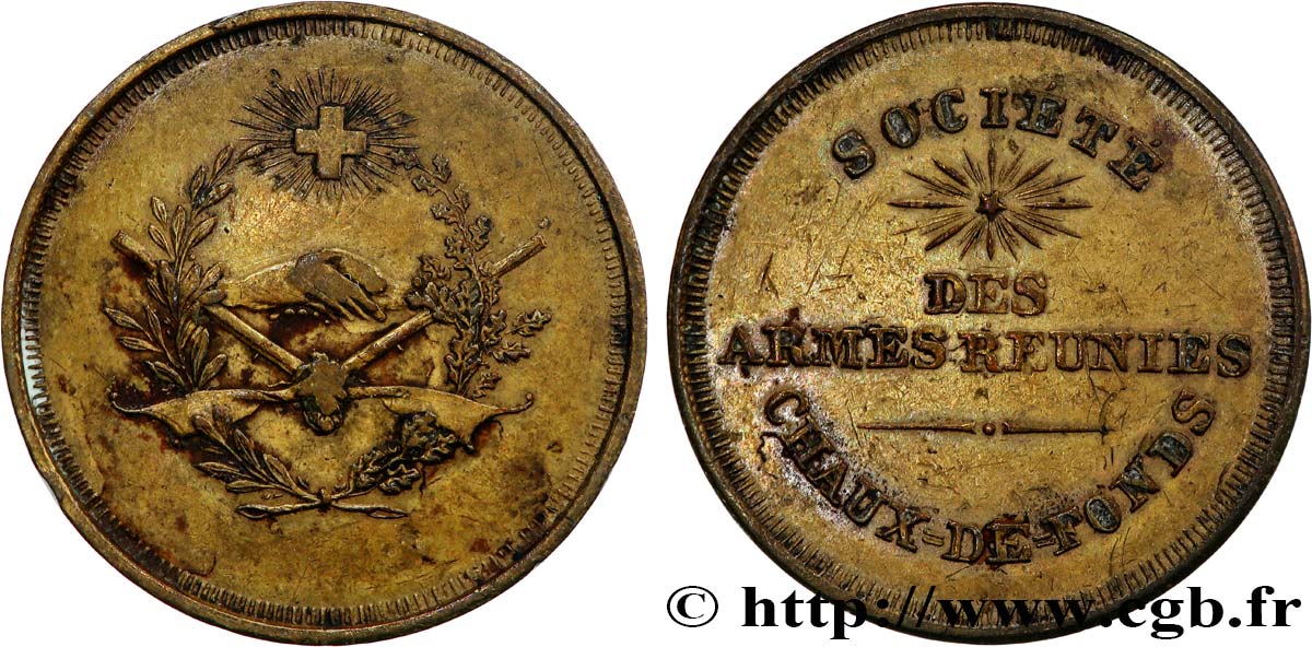 TIR ET ARQUEBUSE Médaille, Société des armes réunies TTB