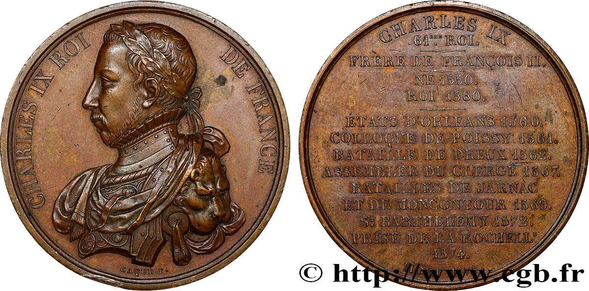 LOUIS-PHILIPPE Ier Médaille, Roi Charles IX TTB+