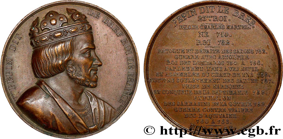 LUDWIG PHILIPP I Médaille, Roi Pépin le Bref SS