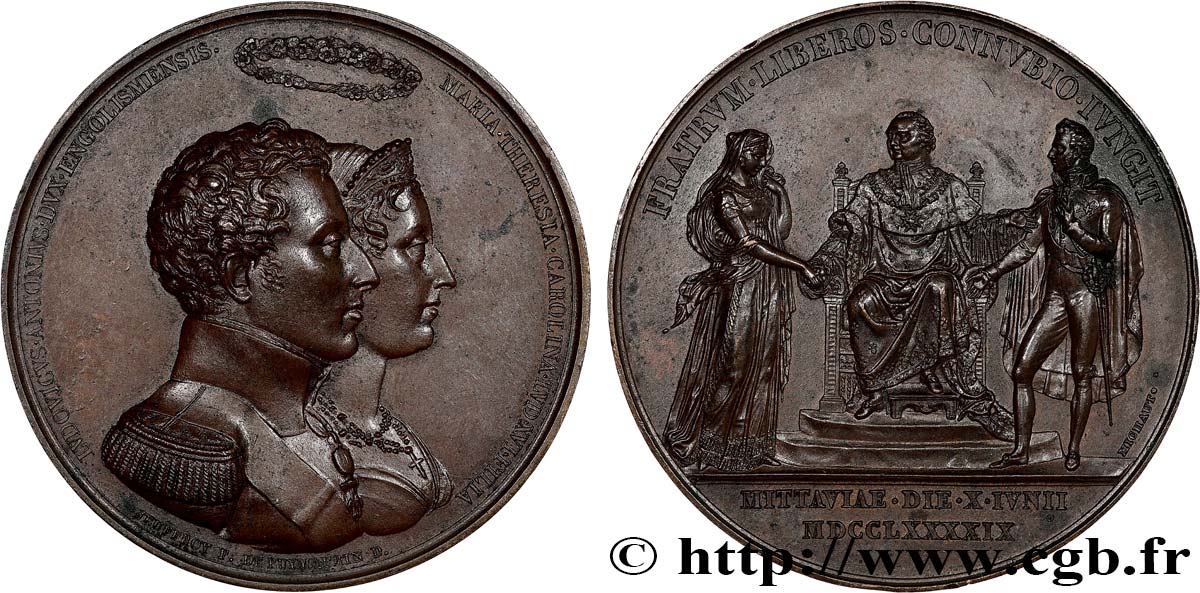 DIRECTOIRE Médaille, Mariage du duc d’Angoulême et de Madame TTB+