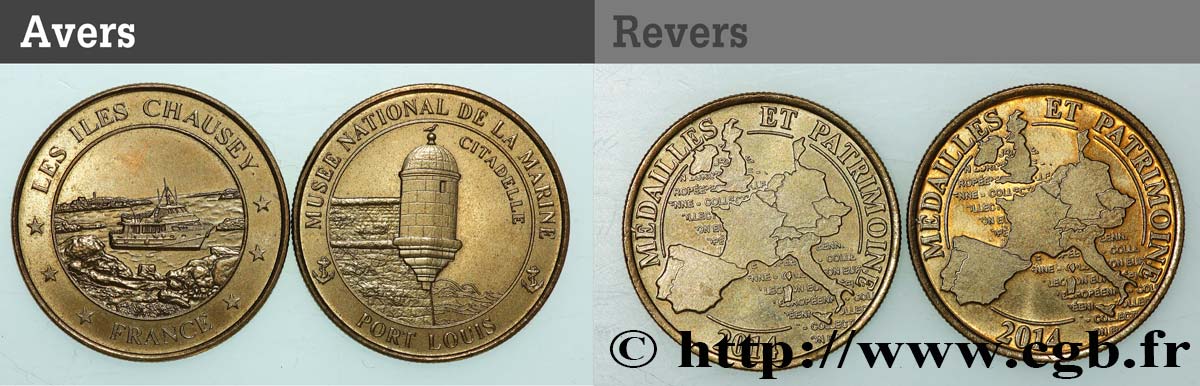 MONUMENTS ET HISTOIRE Médaille touristique, Médailles et patrimoine, lot de 2 ex. TTB