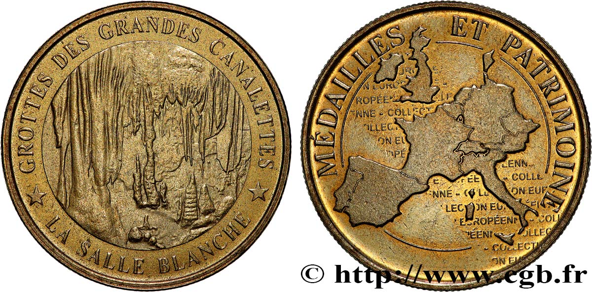 MONUMENTS ET HISTOIRE Médaille touristique, Médailles et patrimoine, Grottes des grandes canalettes TTB