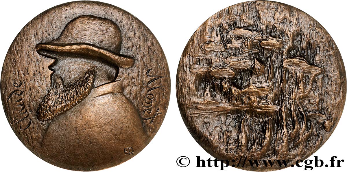 ARTISTES : GRAVEURS, PEINTRES, SCULPTEURS Médaille, Claude Monet, Les nympheas SUP