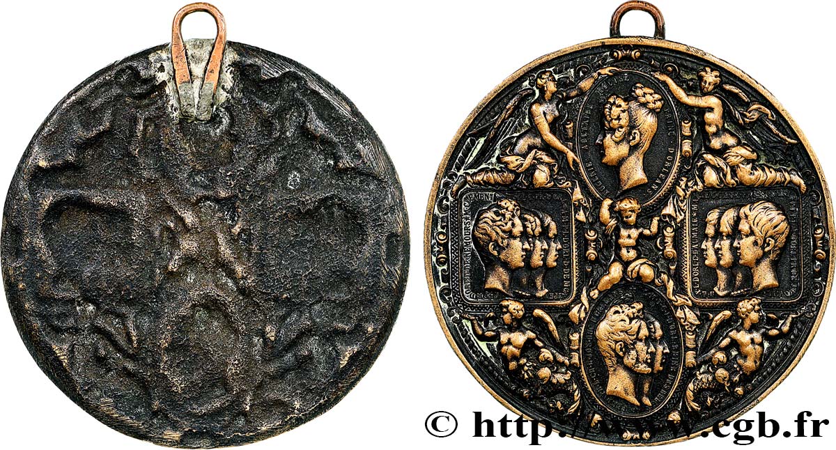 LOUIS-PHILIPPE Ier Médaille dynastique pour la visite de la Monnaie, tirage uniface du revers TTB