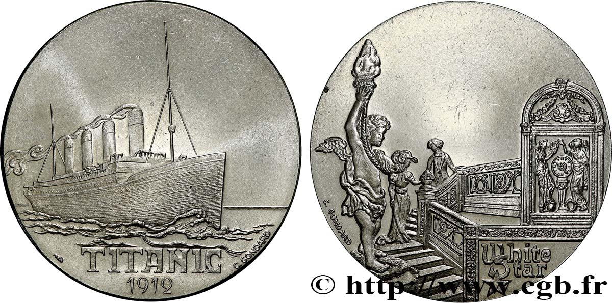 MER ET MARINE : PAQUEBOTS, NAVIRES, BATEAUX Médaille, Paquebot Titanic TTB