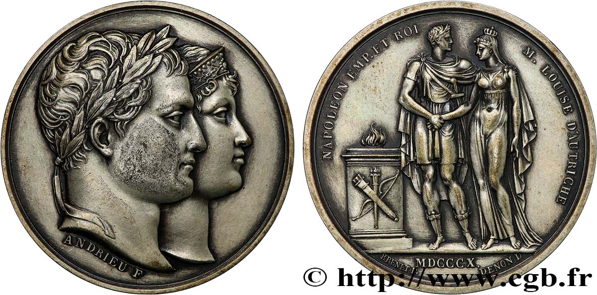 PREMIER EMPIRE Médaille, Mariage de Napoléon Ier et de Marie-Louise, refrappe TTB+