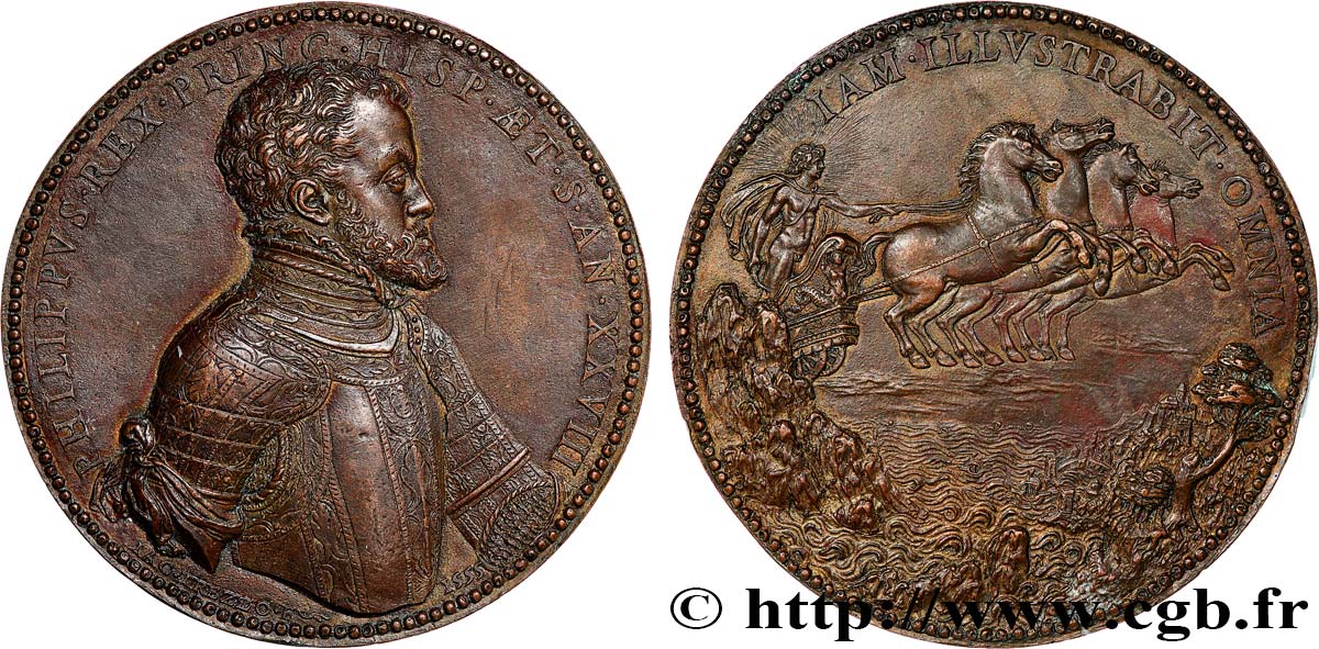 SPAGNA - REGNO DI SPAGNA - FILIPPO II Médaille, Philippe II d’Espagne SPL