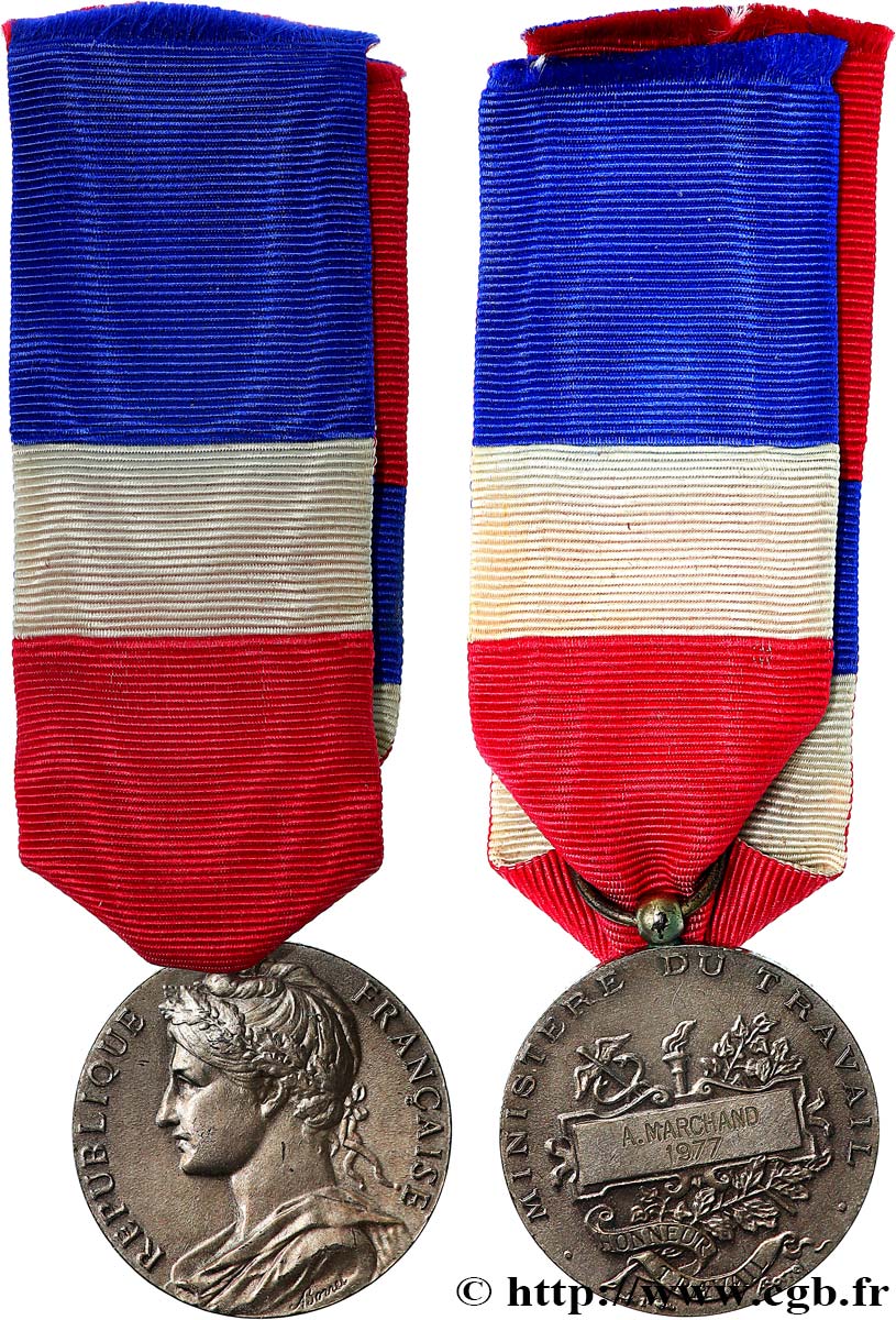 FUNFTE FRANZOSISCHE REPUBLIK Médaille d’honneur du Travail, Ministère du Travail  SS
