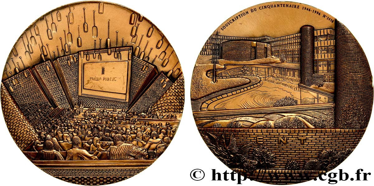 QUINTA REPUBLICA FRANCESA Médaille, Trésor Public, Souscription du cinquantenaire EBC